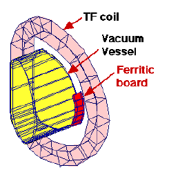 TF coil, Vacuum vessel, Ferritic board