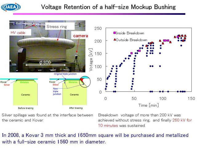 photo of Voltage Retention of a half-size Mockup Bushiing
