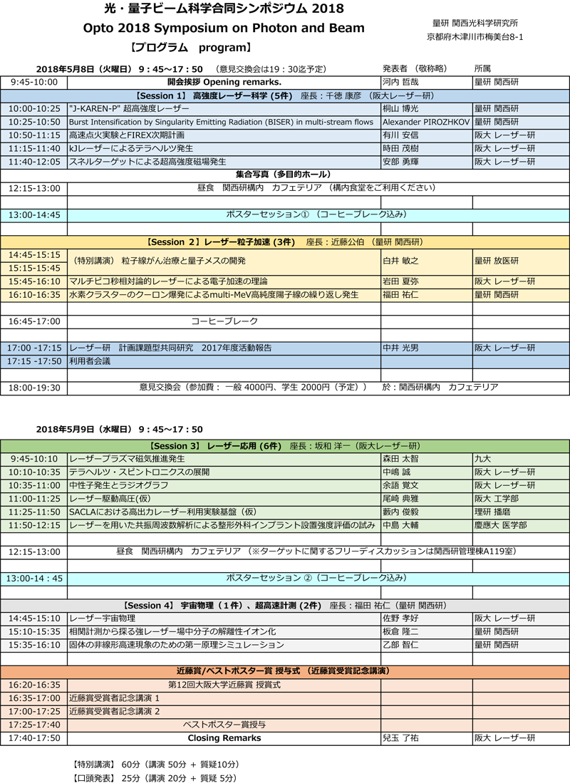 Opto2018_プログラム