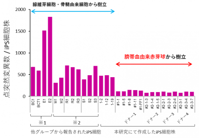 ヒトiPS細胞における点突然変異の数