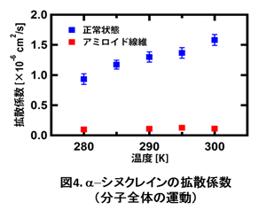 図4.αシヌクレインの拡散係数のグラフ