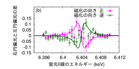 図4　(b)赤と青の差を示すとマゼンタの線になりますの画像