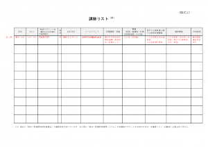 【様式２】申請書添付講師リスト