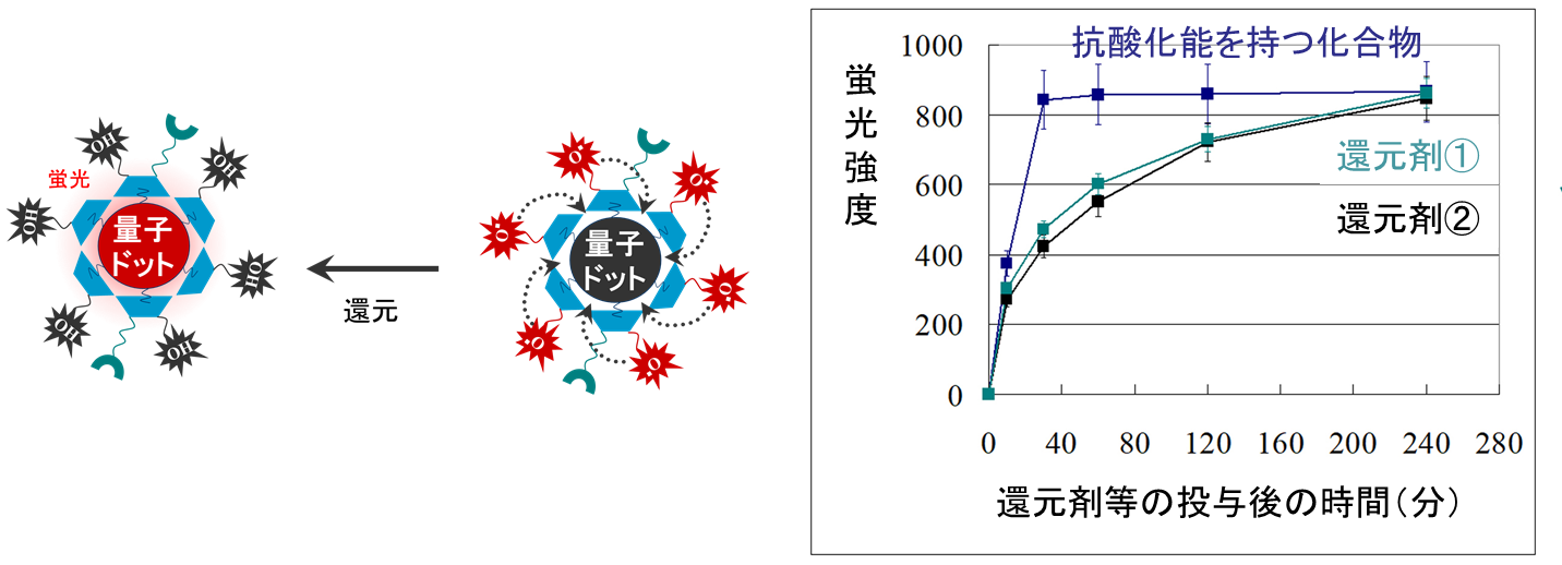 図4. 量子センサーの還元剤に対する反応