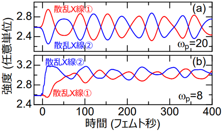 パルスレーザー光照射後のX線散乱強度