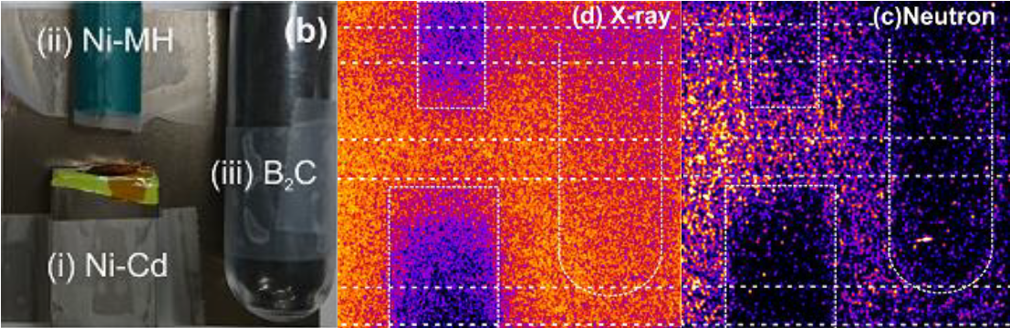 レーザーで同時生成した X 線と中性子で瞬間撮影した画像。