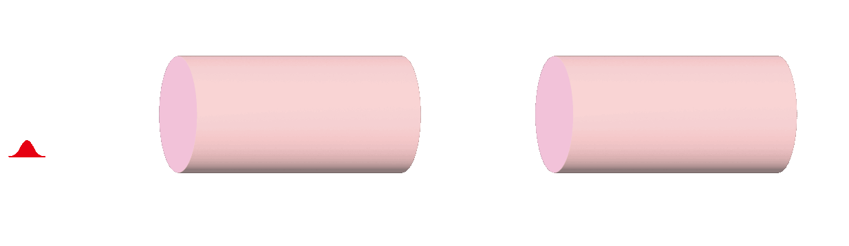 図5. (b) 一般的なレーザー増幅のイメージ.従来の手法ではレーザー結晶のダメージ限界を超えて増幅することができない.限界を超えるとこのように壊れてしまう.