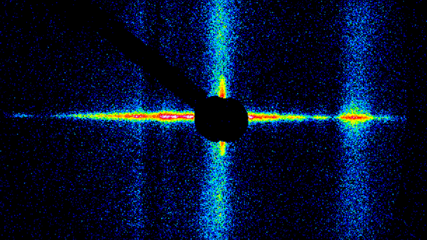 Single-shot grazing-incidence small-angle x-ray scattering image