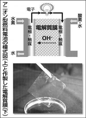 アニオン型燃料電池模式図