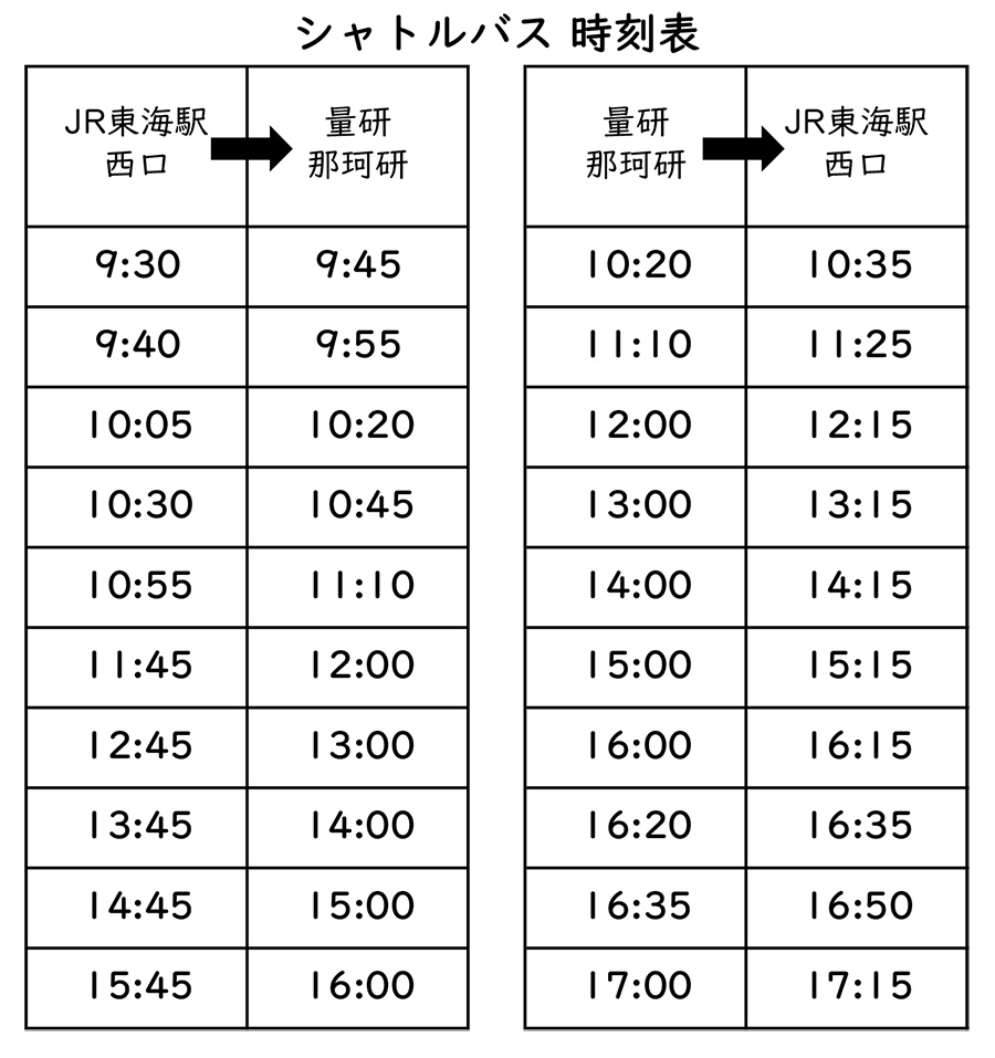 2023施設見学会東海駅時刻表