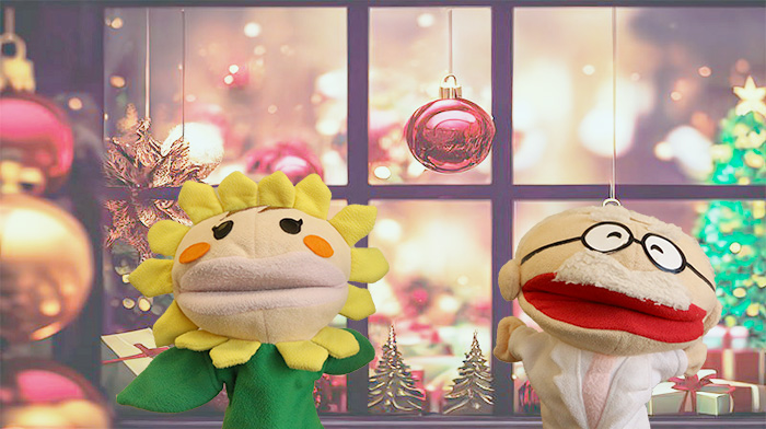 クリスマスを楽しむカナちゃんとなか博士