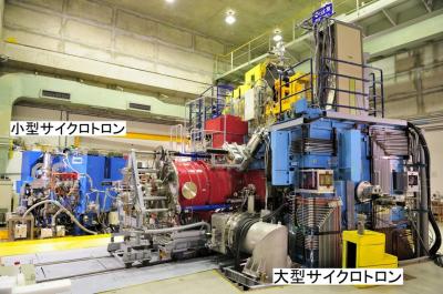 大型と小型、2台のサイクロトロン