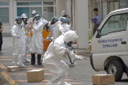 実習風景１　放射線事故における初動対応