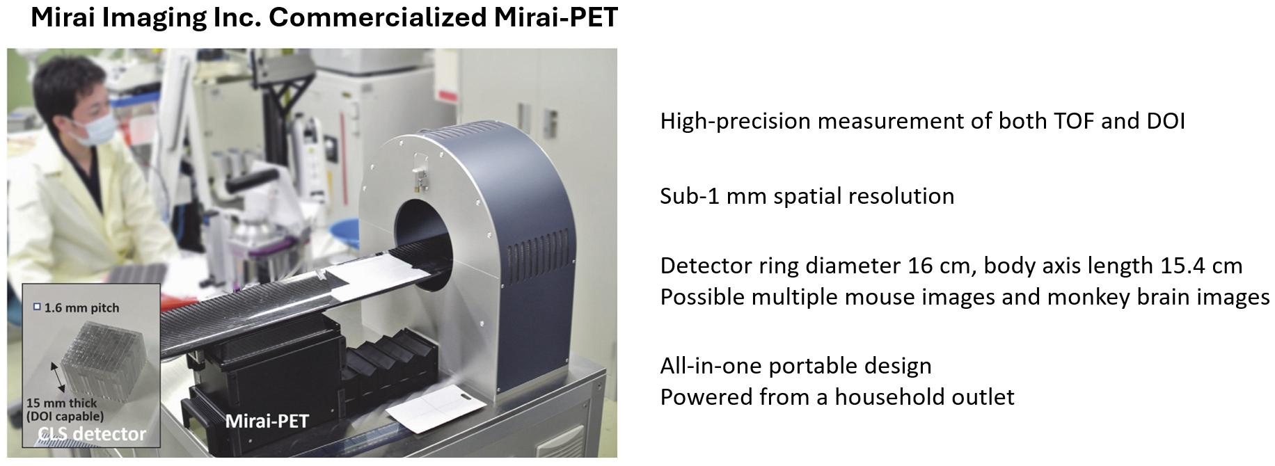 CLS-PET: Mirai imaging inc. commercialized as Mirai-PET