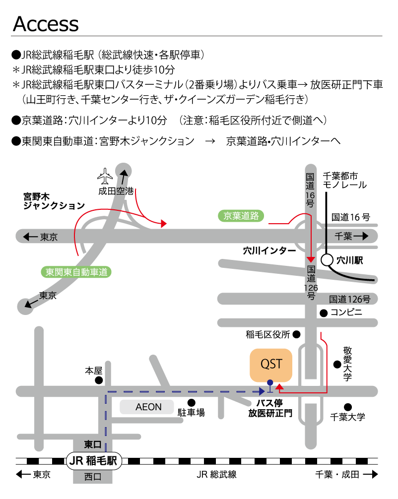 千葉地区への交通案内