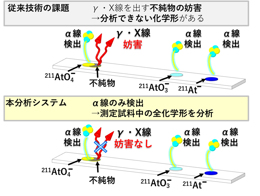 従来技術IPsと本分析システムで分析できる化学形を比較