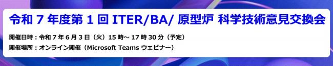 令和7年度第1回ITER/BA/原型炉 科学技術意見交換会開催のご案内