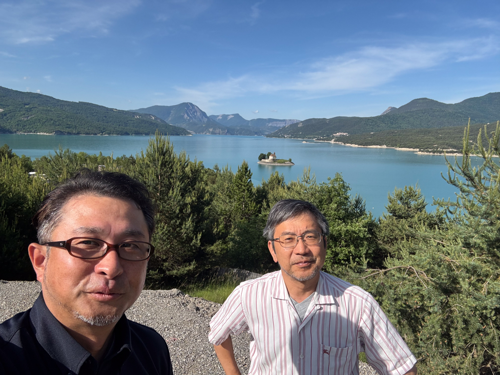 一緒に山に来た先輩と