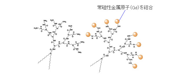 デンドロン脂質 左:ポリアミドアミンデンドロン脂質の例