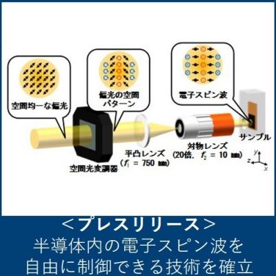 半導体内の電子スピン波