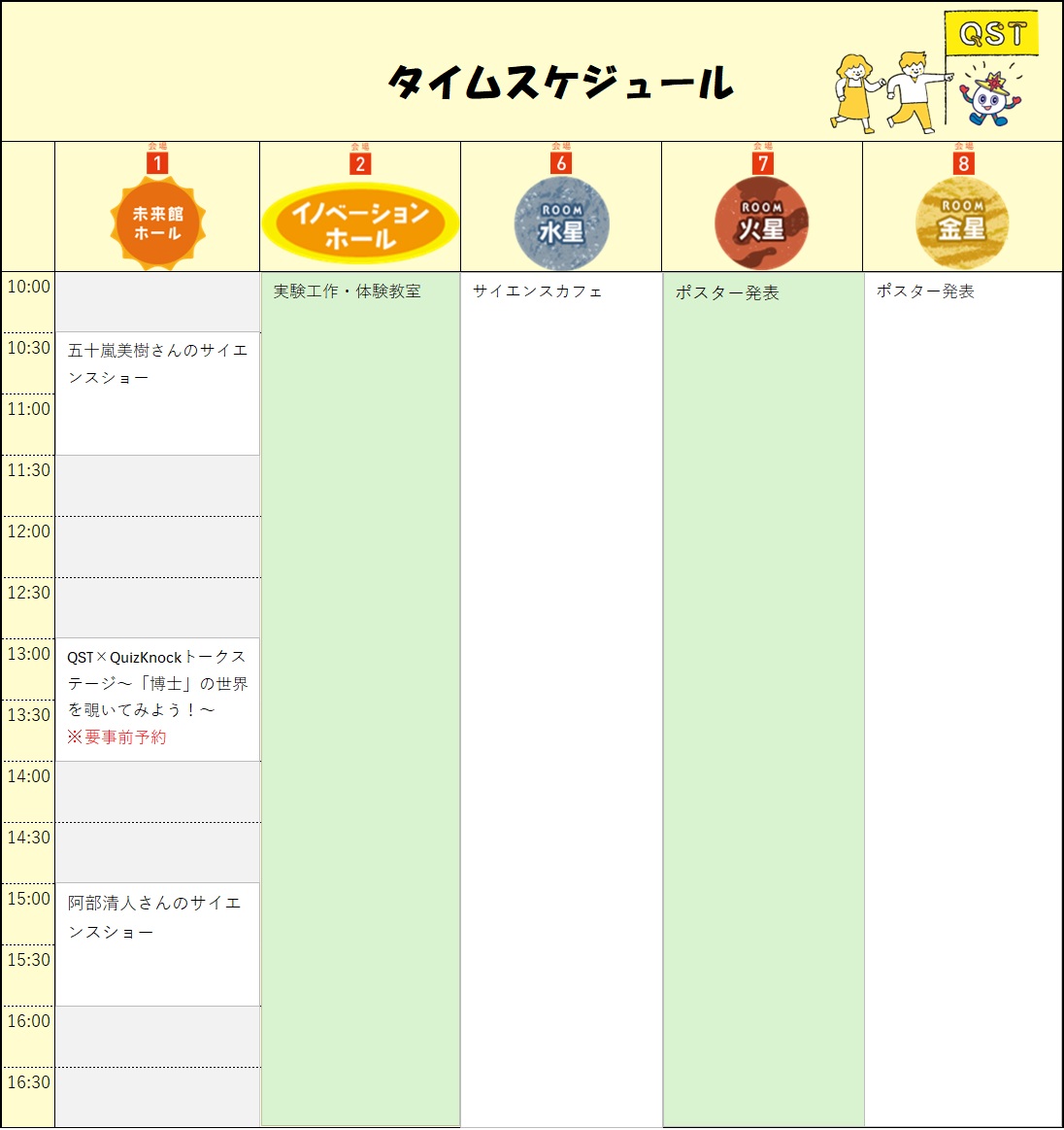 タイムスケジュール