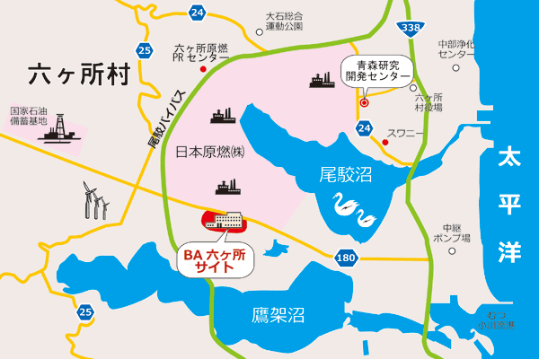 六ケ所周辺地図の画像