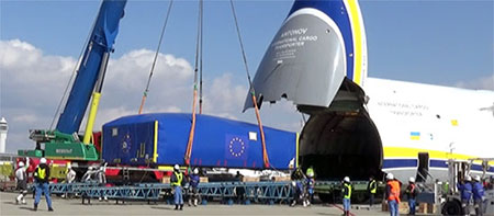 photo of Figure 4. A TFC is being unloaded from the transport plane