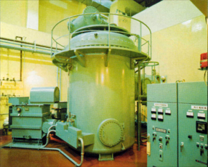 Photograph of the electron accelerator.