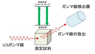 散乱法を用いた原子核の振動の強さの測定法の解説図